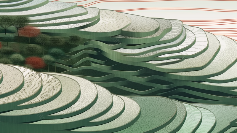 宁静乡间文艺风梯田插画背景图片,插画/手绘图,插画/手绘图库,插画/手绘图下载,插画/手绘